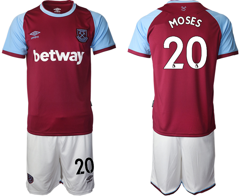 Men 2020-2021 club West Ham United home #20 red Soccer Jerseys